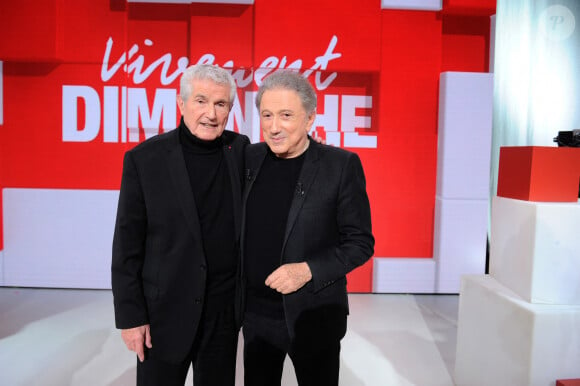 Exclusif - Claude Lelouch et Michel Drucker - Enregistrement de l'émission "Vivement dimanche" au studio Rive Gauche à Paris, présentée par M.Drucker et diffusée le 24 novembre sur France 3 © Guillaume Gaffiot / Bestimage 