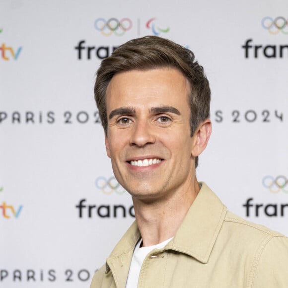 Jean-Baptiste Marteau lors de la présentation des journalistes et chroniqueurs de France Télévisions pour les Jeux Olympiques 2024 au musée de l'Homme à Paris, le 11 juin 2024. © Pierre Perusseau / Bestimage 