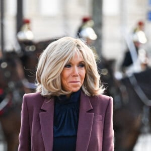 Brigitte Macron lors d'une cérémonie à l'Arc de Triomphe à Paris le 14 octobre 2024. © Frédéric Andrieu / Bestimage 