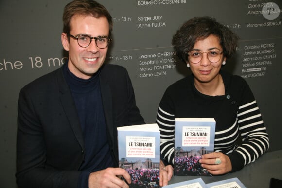 Jean-Baptiste Marteau, Neïla Latrous - Deuxième jour du salon du livre à la porte de Versailles à Paris le 17 mars 2018.