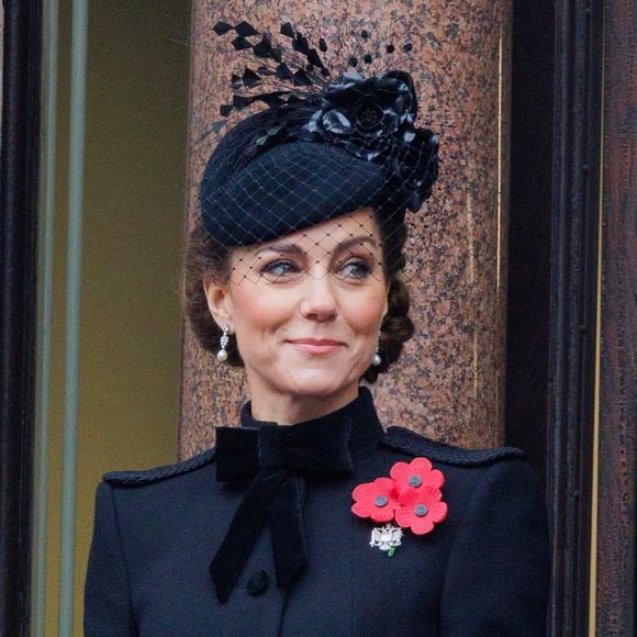 Catherine Kate Middleton, princesse de Galles honore les disparus des deux guerres mondiales lors de la cérémonie Remembrance Sunday ( Dimanche du souvenir ) au Cénotaphe à Londres - 10 novembre 2024