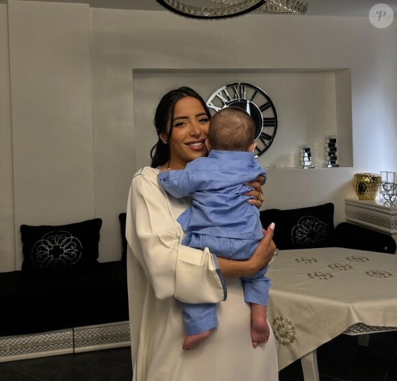 Leïla AD, l'épouse d'Hatik avec leur fils (Capture d'écran Instagram).