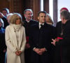 Un événement particulièrement attendu !
Le président français E.Macron et la première dame B.Macron, accompagnés de V.Pécresse, présidente de la région Ile-de-France, et A.Hidalgo, maire de Paris, visitent le chantier de la cathédrale Notre-Dame de Paris pour remercier les donateurs et les ouvriers qui ont travaillé à la reconstruction du monument après l'incendie qui a ravagé la cathédrale à Paris (France). La cathédrale de Paris sera officiellement inaugurée après six ans de travaux. © Christophe Petit-Tesson / Pool / Bestimage 