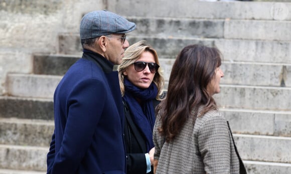 Exclusif - Sarah Poniatowski (Lavoine) et son compagnon Roschdy Zem, Anne Marcassus - Hommage à la chanteuse Dani en l'église Saint-Roch à Paris le 1er octobre 2022.