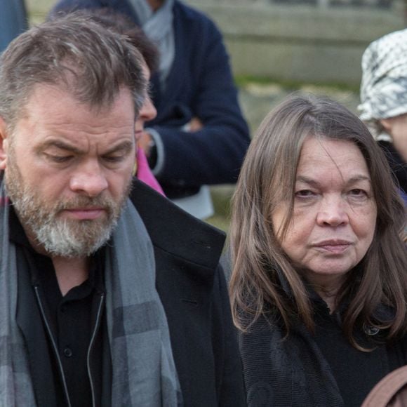 Clovis Cornillac, Myriam Boyer lors de la cérémonie d'obsèques de l'actrice française Anna Karina à l'église du Père Lachaise à Paris, France, le 21 décembre 2019. Photo par Nasser Berzane/ABACAPRESS.COM