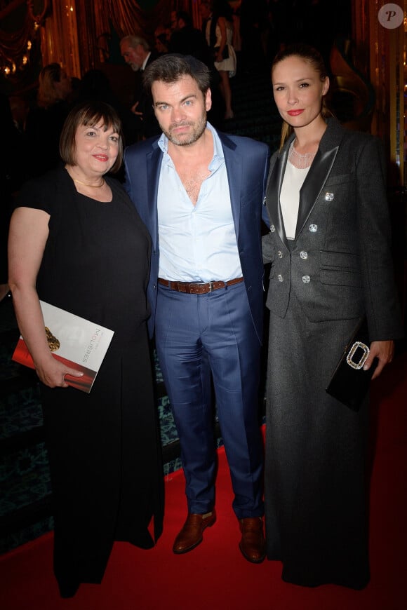 Myriam Boyer, Clovis Cornillac et Lilou Fogli assistant à la 26e cérémonie des Molières du théâtre qui s'est tenue aux Folies Bergères à Paris, France, le 2 juin 2014. Photo par Nicolas Briquet/ABACAPRESS.COM