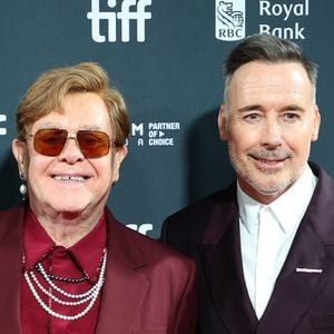 Elton John et David Furnish à la première de ''Elton John: Never Too Late'' lors du Festival international du film de Toronto le 6 septembre 2024.