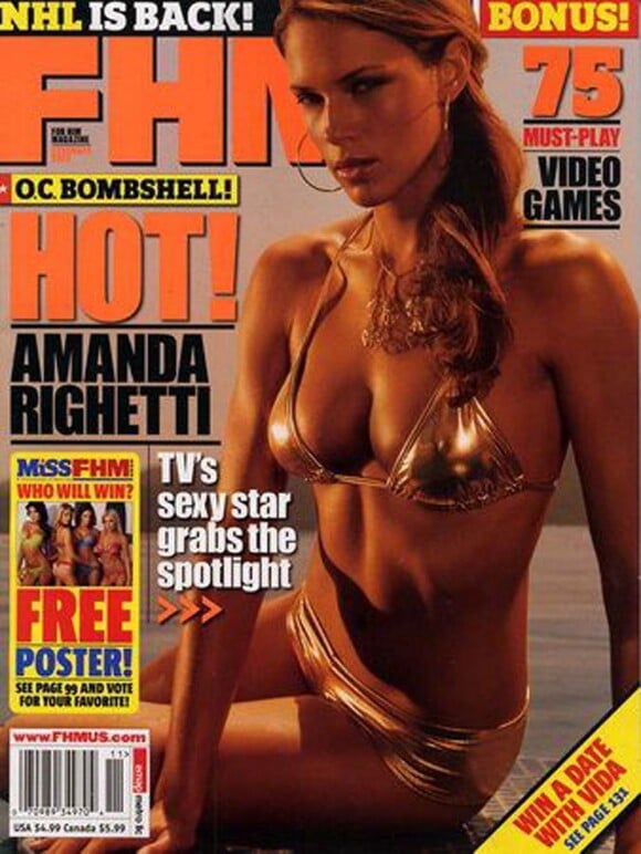 La très jolie Amanda Righetti en couverture de FHM.