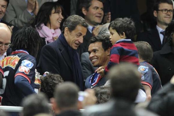 Nicolas Sarkozy assiste au match PSG-Monaco en finale de la Coupe de France au Stade de France