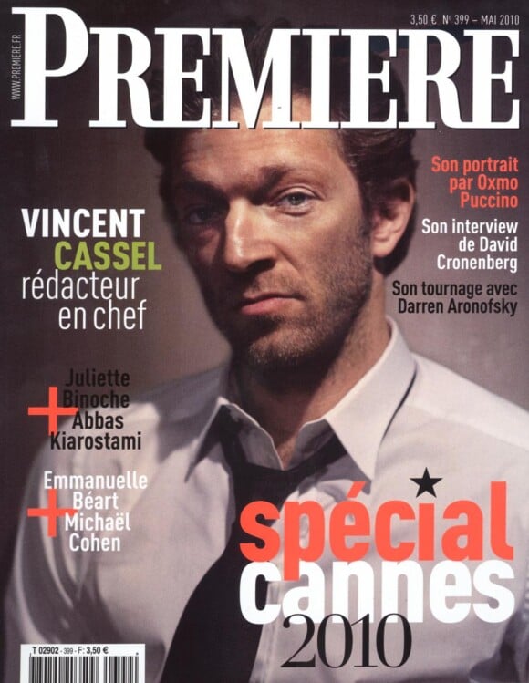 Vincent Cassel en couverture de Première du mois de mai 2010