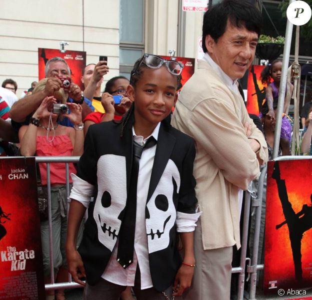 Jaden Smith et Jackie Chan, à l'occasion de l'avant-première de Karate Kid, à l'AMC River East 21 Theatre de Chicago, le 26 mai 2010.