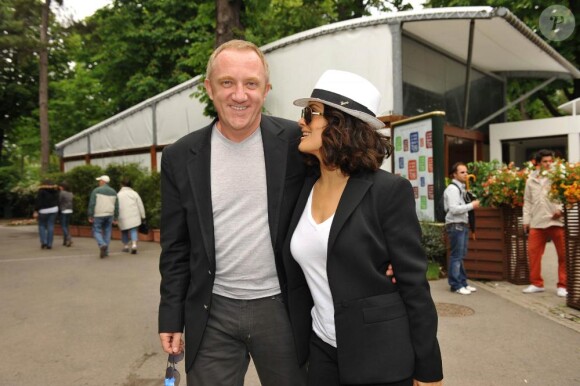 Salma Hayek et François-Henri Pinault à Roland-Garros. 30/05/2010
