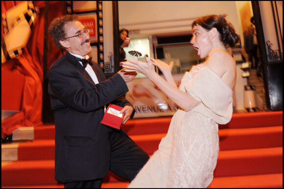 Ferid Boughedir et Emmanuelle Béart lors du festival du film de Tunis le 30 mai 2010