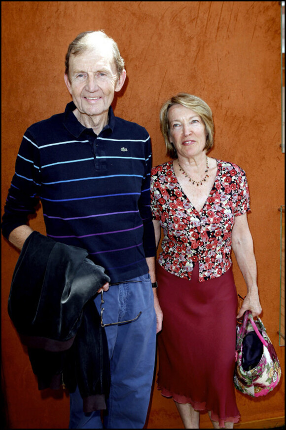 Etienne Mougeotte et son épouse lors de la finale Dames de Roland-Garros 2010, le 5 juin 2010