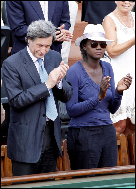 Rama Yade et Patrick de Carolis lors de la finale Dames de Roland-Garros 2010, le 5 juin 2010