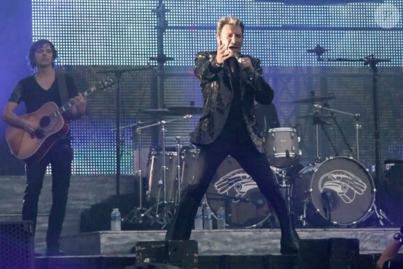 Johnny Hallyday en concert gratuit au pied de la Tour Eiffel le 14 juillet 2009, devant 700 000 à un million de spectateurs