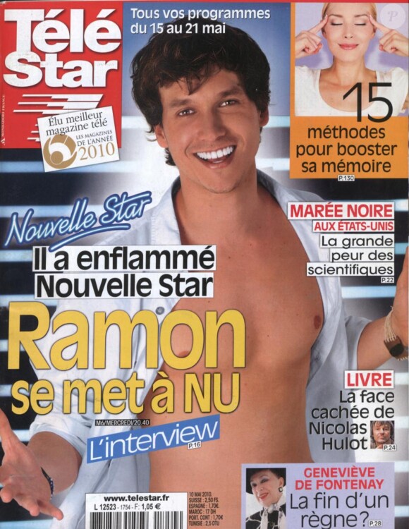 Ramon, de Nouvelle Star, en couverture de Télé Star