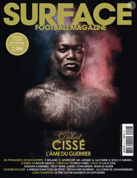 Djibril Cissé, en une du magazine Surface, actuellement en kiosques.