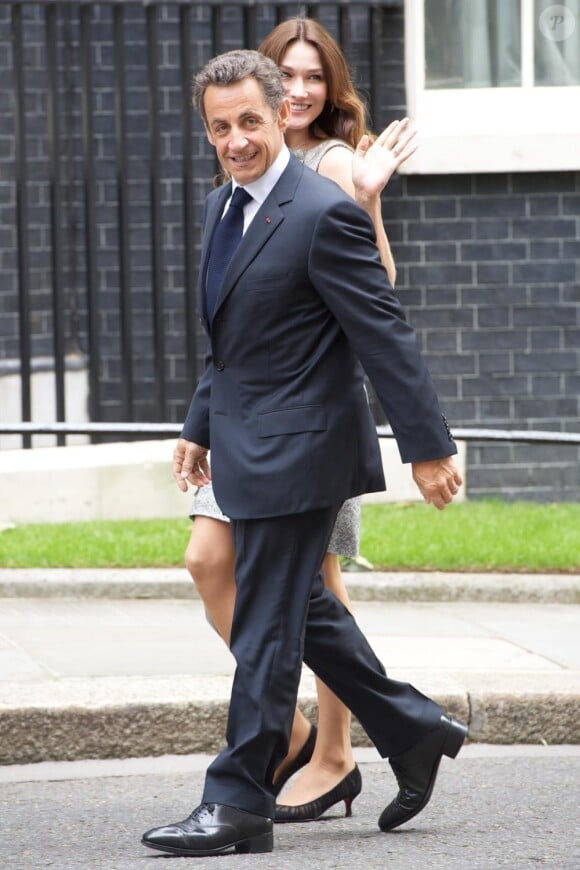 Carla Bruni et Nicolas Sarkozy à Londres le 18 juin 2010
