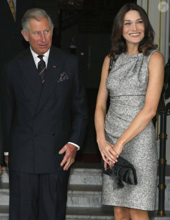 Carla Bruni à Londres avec son époux et le Prince Charles  le 18 juin 2010