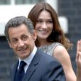 Carla Bruni et Nicolas Sarkozy en Angleterre, à Londres, le 18 juin 2010