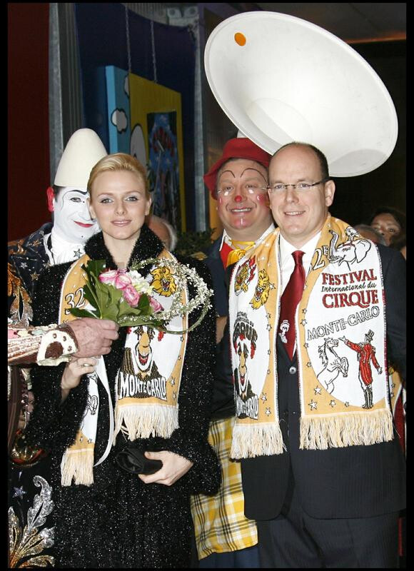 Albert Grimaldi et Charlene Wittstock au Festival International du Cirque de Monaco, le 22/01/2008