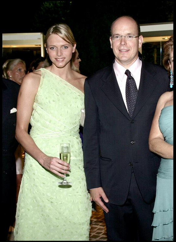 Albert Grimaldi et Charlene Wittstock, le 29 juillet 2006, au dîner organisé par la Princesse Ira de Furstenberg. 