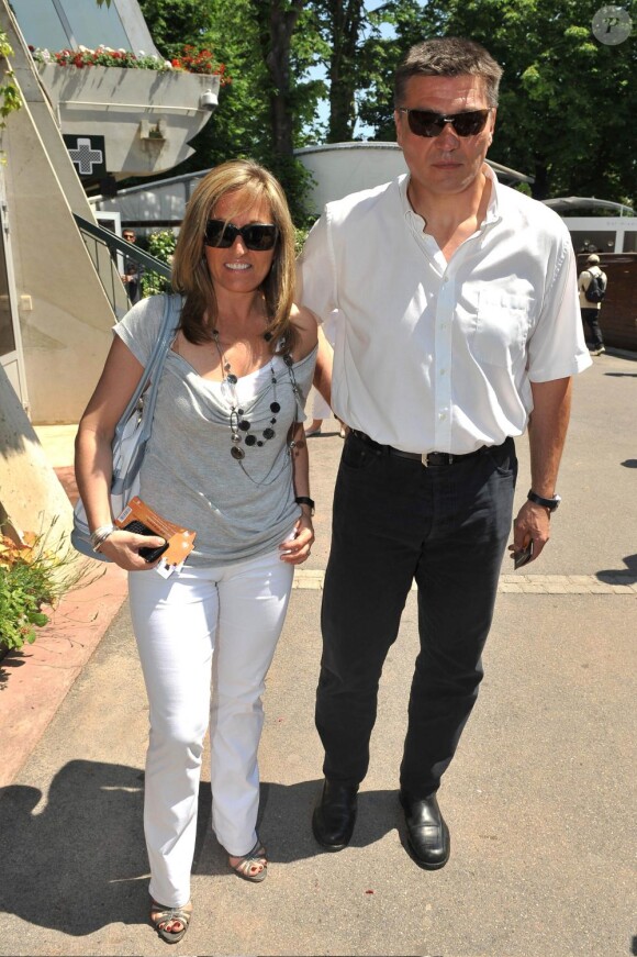 David Douillet et son épouse Valérie à Roland-Garros, en juin 2010.