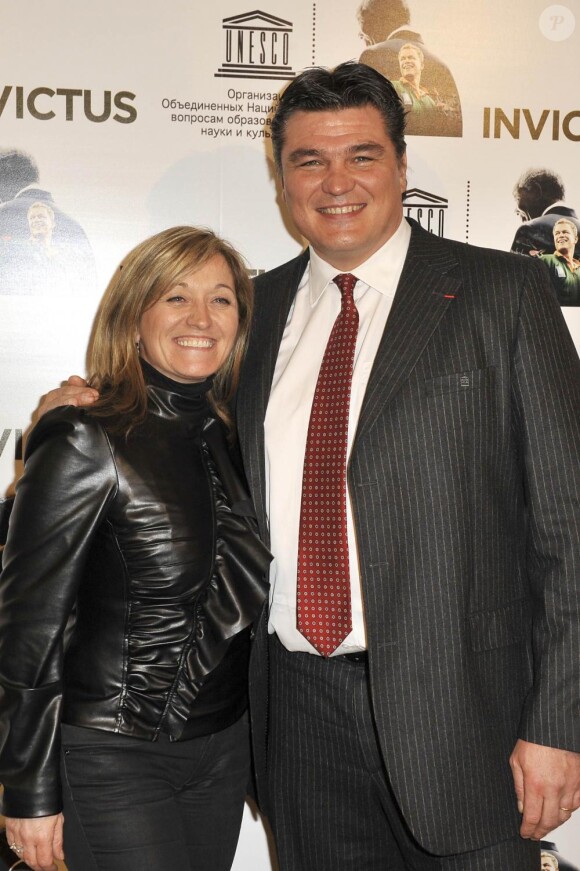 David Douillet et son épouse Valérie en janvier 2010.