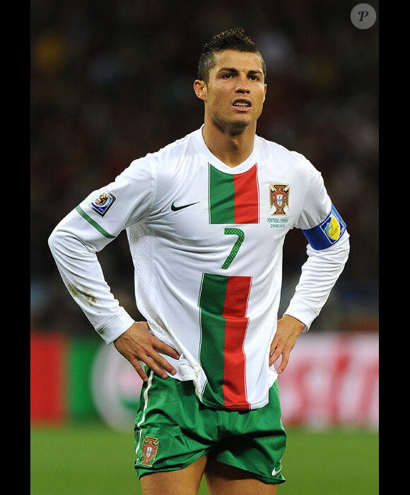 Cristiano Ronaldo durant le match Espagne-Portugal durant la Coupe du Monde en Afrique de Sud en juin 2010