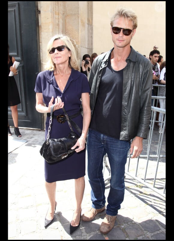 Claire Chazal et Arnaud Lemaire au défilé Dior Haute Couture à Paris le 5 juillet 2010