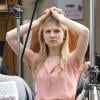 Clémence Poésy sur le tournage de Gossip Girl à Paris, le 6 juillet 2010