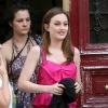 Leighton Meester sur le tournage de Gossip Girl à Paris, le 6 juillet 2010