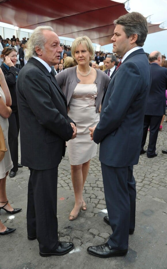 Didier Barbelivien, Nadine Morano et Franck Louvrier assiste au défilé du 14 juillet 2010.