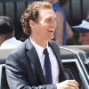 Matthew McConaughey sur le tournage du film The Lincoln Lawyer à Los Angeles le 17 juillet 2010
