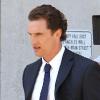 Matthew McConaughey sur le tournage du film The Lincoln Lawyer à Los Angeles le 17 juillet 2010