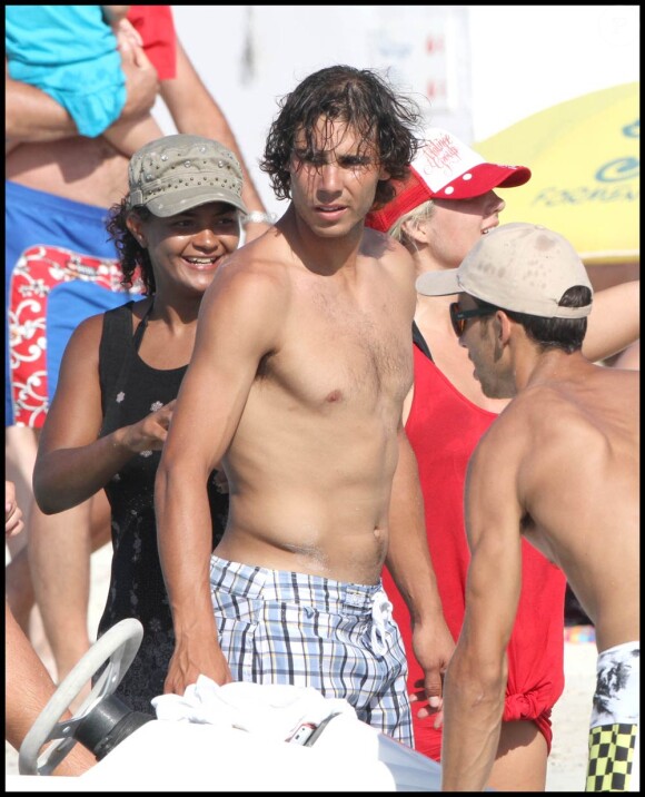 Rafael Nadal sur une plage de Formentera (Baléares), le 20 juillet 2010