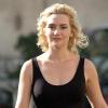 Kate Winslet sur le tournage d'une publicité à Rome le 20/07/10