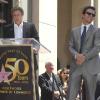 Will Ferrell fait un discours en l'honneur de Mark Wahlberg lors de la remise de son étoile sur le Walk of Fame à Hollywood le 29 juillet 2010