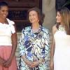 Michelle Obama, Sasha Obama et la famille royale d'Espagne dont la belle Letizia à Palma de Majorque le 8 août 2010
