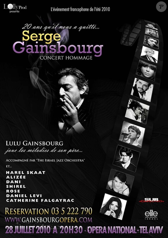 Concert hommage de Lulu Gainsbourg à Serge, à Tel Aviv, le 28 juillet 2010