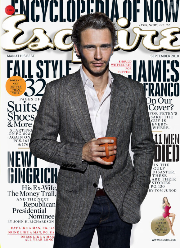 James Franco en couverture de l'édition de septembre 2010 d'Esquire