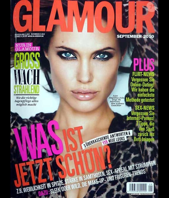 Angelina Jolie en couverture du Glamour allemand du mois de septembre 2010