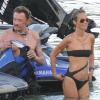 Johnny Hallyday et Laeticia passent de belles vacances à Saint-Barthélémy. Août 2010