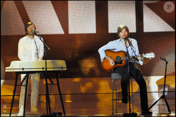Le groupe Air le 1 septembre 2010 lors de l'enregistrement de l'émission Vivement Dimanche qui sera diffusée le 5 septembre 2010
