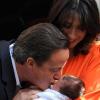 David Cameron, sa femme Samantha et leur bébé Florence