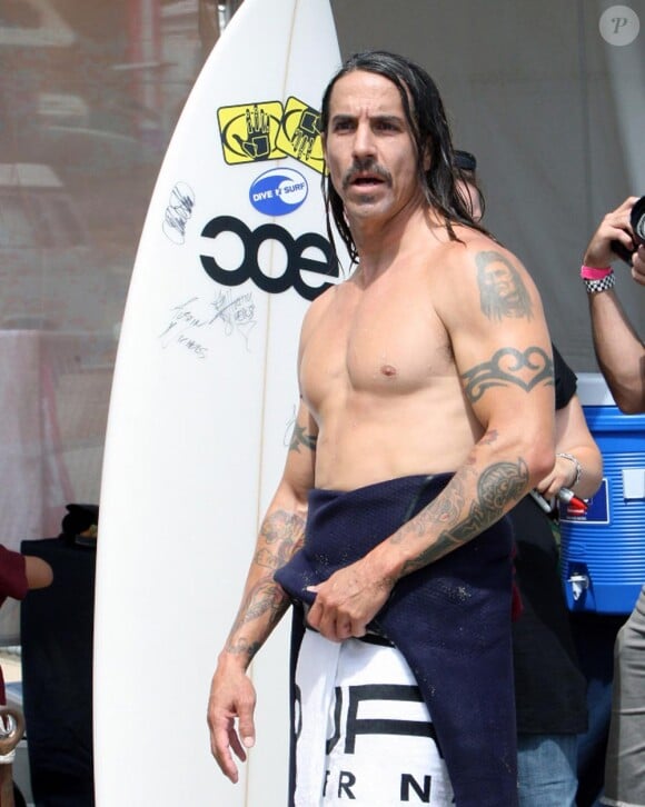 Le musicien des Red Hot Chili Peppers Anthony Kiedis s'en est donné à coeur joie.
