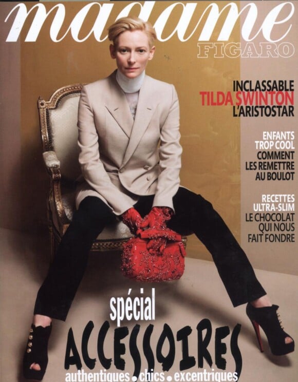 Tilda Swinton en couverture de Madame Figaro