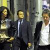 Hugh Grant et Afef Jnifen quittant un restaurant de Milan le 10 septembre 2010