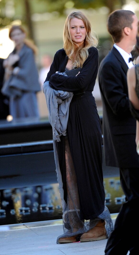 Blake Lively lors du tournage de Gossip Girl à New York, le 20 septembre 2010